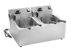 120 V 10 lb. estándar-servicio doble-pozo sobre mostrador fryer