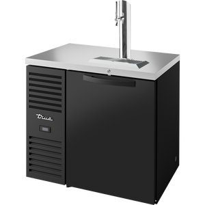 Refrigerador para bar de una zona de 36", 1 puerta, puertas sólidas, exterior negro