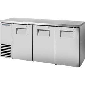Refrigerador contra-barra de una zona de 72-1/8", 3 puertas, puertas sólidas, cubierta de acero inoxidable, exterior de acero inoxidable