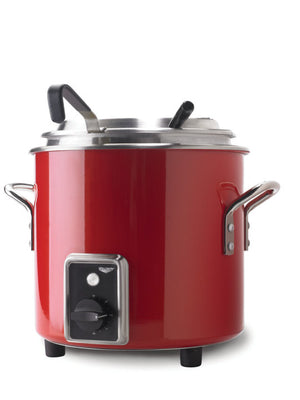 7 qt 230 V retro olla retermalizador en fire engine rojo con clavija tipo UK