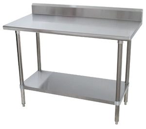 Mesa de trabajo Special Value 84 pulg ancho x 30 pulg fondo acero inoxidable 304 calibre 16 con respaldo