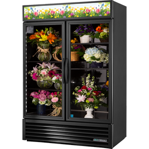 Refrigerador exhibidor de 54-1/8", 2 puertas, puertas de cristal, batientes