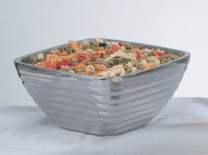 Bowl de servicio de acero inoxidable de doble pared 5.2 qt cuadrado con patrón panal