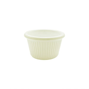 Ramekin acanalado de melamina 1 1/2 oz 2 1/2" hueso paquete retail