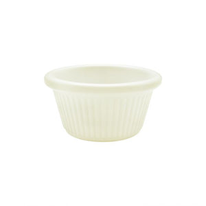 Ramekin acanalado de melamina 2 oz 2 7/8" hueso paquete retail
