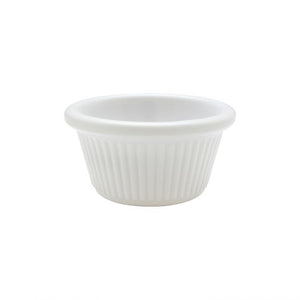 Ramekin acanalado de melamina 2 oz 2 7/8" blanco paquete retail