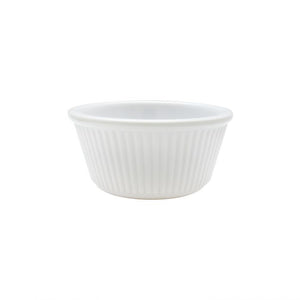 Ramekin acanalado de melamina 3 oz 3 1/8" blanco paquete retail