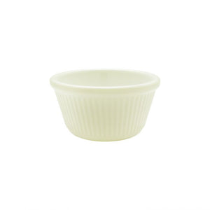 Ramekin acanalado de melamina 4 oz 3 3/8" hueso paquete retail