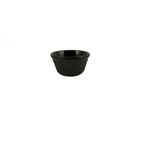 Ramekin acanalado de melamina 4 oz 3 3/8" negro