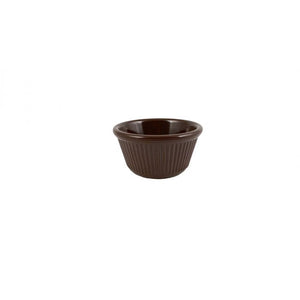 Ramekin acanalado de melamina 4 oz 3 3/8" chocolate