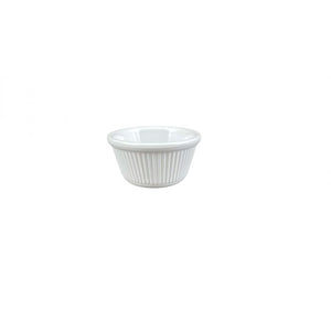Ramekin acanalado de melamina 4 oz 3 3/8" blanco