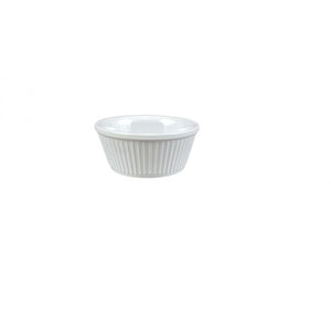 Ramekin acanalado de melamina 3 1/2 oz 3 3/8" blanco