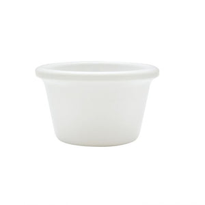 Ramekin liso de melamina 1 3/4 oz 2 1/2" blanco paquete retail