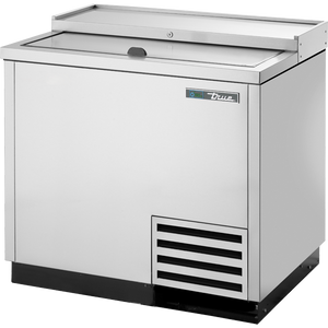 Enfriador horizontal para botellas de 36-3/4", tapa corrediza sólida, exterior de acero inoxidable