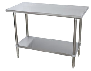 Mesa de trabajo de acero inoxidable 304 calibre 16 96 x 24 pulg