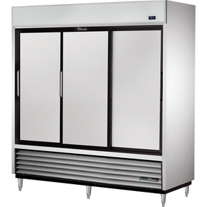 Refrigerador vertical de 78-1/8", 3 puertas, puertas sólidas, corredizas