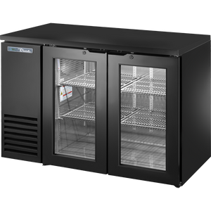 Refrigerador contra-barra de una zona de 48-1/8", 2 puertas, puertas de cristal, cubierta negra, exterior negro