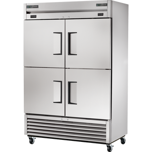 Refrigerador/congelador vertical de doble temperatura de 54-1/8", 4 puertas, puertas sólidas, medias puertas, batientes
