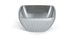 Bowl de servicio de acero inoxidable de doble pared cuadrado acanalado