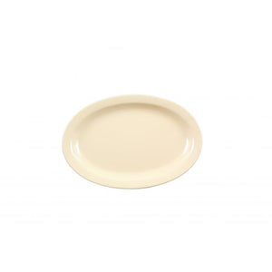 Platón con borde angosto color beige de melamina 9 1/2" x 6 3/4"