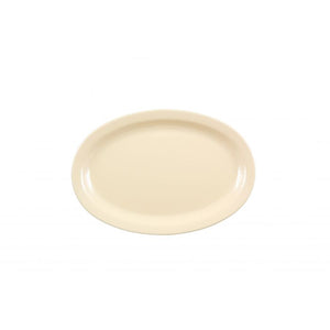 Platón con borde angosto color beige de melamina 11 1/2" x 8"