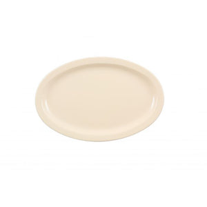 Platón con borde angosto color beige de melamina 13" x 8 1/2"
