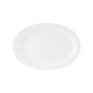 Platón con borde angosto color blanco de melamina 13" x 8 1/2"