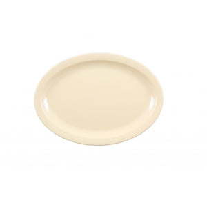 Platón con borde angosto color beige de melamina 13 1/4" x 9 5/8"