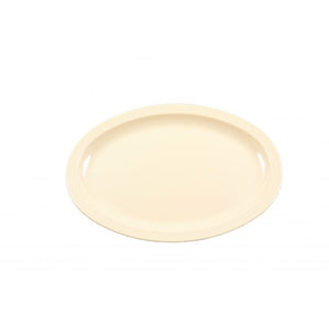 Platón con borde angosto color beige de melamina 15 1/2" x 10 7/8"
