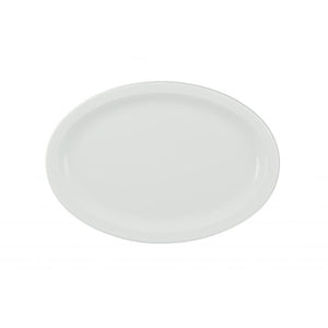 Platón con borde angosto color blanco de melamina 15 1/2" x 10 7/8"