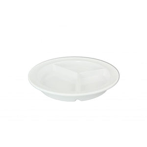 Plato hondo compartimentado color blanco de melamina 8 3/4" profundidad