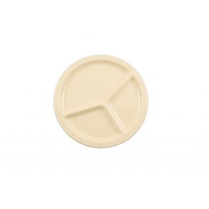 Plato de 3 compartimentos color beige de melamina 10"