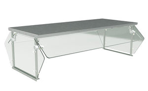 Protector de alimentos Sleek Shield doble de acero inoxidable 33-13/16 x 32-1/4 pulg