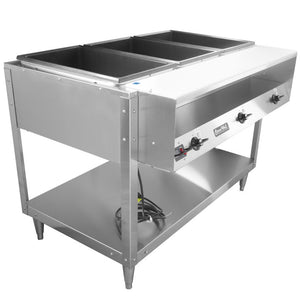 208- to 240 V 1800- to 2400 W 3-pozo Servewell® acero inoxidable caliente-alimentos mesa