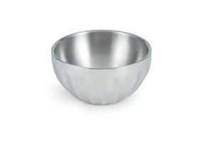 Bowl de servicio de acero inoxidable de doble pared 3/4 qt redondo acanalado