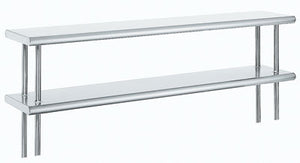 Repisa superior para mesa doble de acero inoxidable 430 calibre 18 36 x 12 pulg
