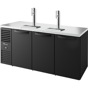 Refrigerador para bar de una zona de 72", 3 puertas, puertas sólidas, exterior negro