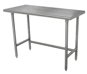 Mesa de trabajo 120 x 30 pulg cubierta de acero inoxidable 430 calibre 16 con patas galvanizadas