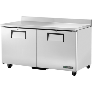 Mesa de trabajo congeladora bajo mostrador de 60-3/8", 2 puertas, 4 repisas