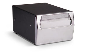 1-sided sobre mostrador servilletas dispensador en negro con cromado faceplate