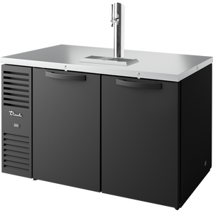 Refrigerador para bar de doble acceso de una zona de 60", 4 puertas, puertas sólidas, exterior negro