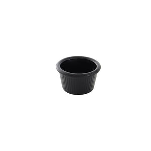 Ramekin acanalado de plástico 1 1/2 oz 2 1/2" negro