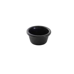 Ramekin acanalado de plástico 2 oz 2 7/8" negro