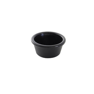 Ramekin acanalado de plástico 3 oz 3 1/8" negro