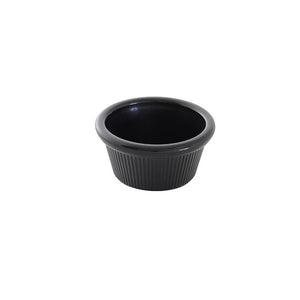 Ramekin acanalado de plástico 4 oz 3 3/8" negro