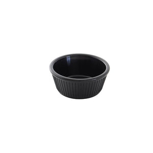 Ramekin acanalado de plástico 3 1/2 oz 3 3/8" negro