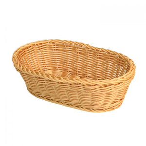 Canasta tejida a mano ovalada de plástico 11" X 7"X 3 1/2"