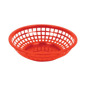 Canasta redonda de plástico 8", roja