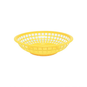 Canasta redonda de plástico 8", amarilla