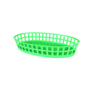 Canasta ovalada de plástico color verde 7 7/8"X4 3/5"X2 2/3"
